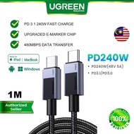 UGREEN 240W PD3.1 USB-C to C Cable Fast Charging 5A Cable Nylon Braided Type C E-Marker Chip iPhone