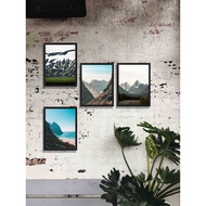 Ikea Fiskbo wall art deco 30 x 40cm including minimalist alam cetak picture frame mountain / nature 