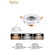 LED Eyeball 5W/7W Recessed Spotlight Downlight Home Lighting Room Ceiling Lights Down Light Lampu Siling Hiasan Rumah