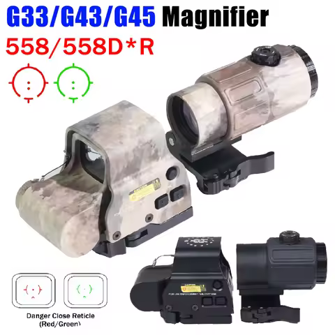 Eo**ch 558 Holographic Collimator 558D*R Red Dot Sight G43/G33/G45 3X 5X Magnifier Airsoft Hunting G