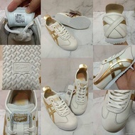 Asics Onitsuka Tiger White Gold Leather Shoes For Women