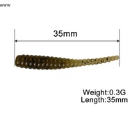 ooo 10pcs 35mm 0.3g Lua Root Fishing Soft Bait Mini Soft Worm Straight Tail Lua Fake Bait uuu