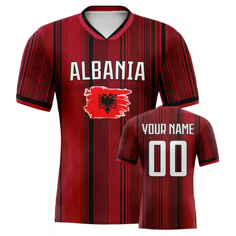 Custom Albania Football Jersey for Women Men Personalized Soccer Shirt Name Number National Team Foo