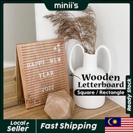 Miniis INS Wooden Letter Board Message Sign 25x25 25x30 Oak Wood Changeable Word Letterboard Wall Table Top Display