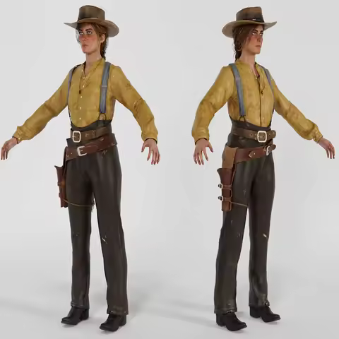 Custom Made Sadie Adler Cosplay Costume Game Sadie Yellow Shirt Pants Suit Women Cowgirl Halloween O