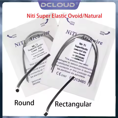 DCLOUD 10Pcs/Pack Dental Orthodontic Super Elastic Niti Archwire Dentistry Ortho Arch Wire Round Rec