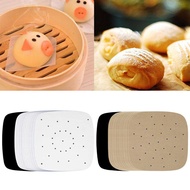 100Pcs Air Fryer Perforated Bamboo Steamer Paper Parchment Liner Kitchen Tool Parchment Paper for Air Fryer Steaming Basket