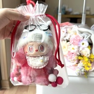 Labubu高透版锦囊搪胶保护套15-19cm棉花娃娃外出痛包盲盒挂件包Labubu High Transparent Edition Gum Viscose Protection ab971720.