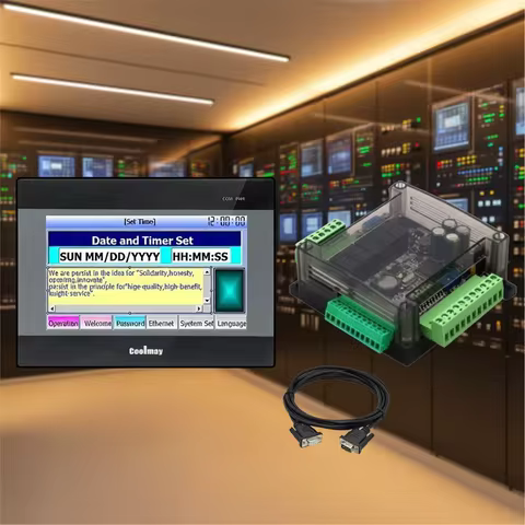 COOLMAY HMI touch screen 4.3 "/5" /7 "/10" combo set with FX3U-14M/24M/30M/32M/48M/56M-6AD2DA includ