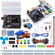 Ultimate Starter Kit with Tutorial, Breadboard Holder, Jumper Wires, Resistors, DC Motor Compatible 