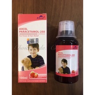 < Expiry Date 04/27> STRAWBERRY Flavour Axcel Paracetamol-250 Suspension (100ml) Paracetamol Syrup P