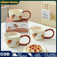 Cute Puppy Ceramic Mug with Handle Coffee Mug Birthday Gift Milk Mug Gift Set
