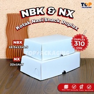 NBK NX Duplex White Box Non-Laminated Food Cardboard Rice Cake Snack Catering 18.5x13x6.5 22x14x7 cm