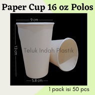 50pcs Paper Cup 16 oz Paper Cup 16oz Plain White Paper Cup