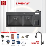 Livinox Workstation Sink| LWS-12052B | Sinki Dapur | Large Single Bowl Sink | Stainless Steel Sink| 