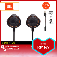 JBL Quantum 50C Wired in-ear gaming headset with USB-C adapter | Quantum Surround | Built in Mic | M