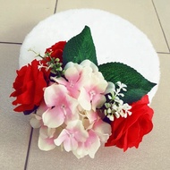 Tapak Hantaran Hydrangea dan Rose dengan Lace Jacquard 6 dulang (Jual BUKAN SEWA)