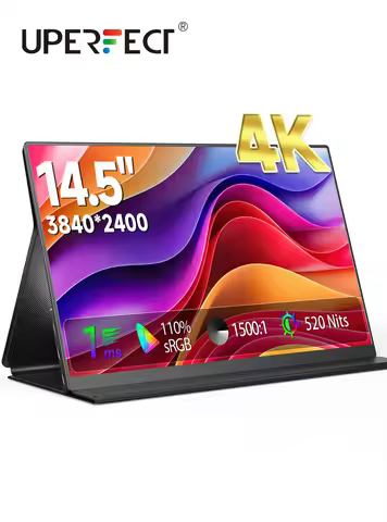 UPERFECT 14.5" 4K 60Hz Portable Monitor 16:10 IPS Screen With Type-C Mini HDMI Second Display Stand 