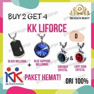 Miliki Promo! Buy 2 Get 4 Kalung Kk Liforce Black + Blue / Ori 100%