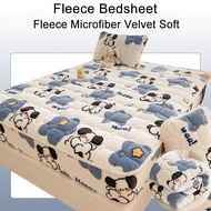 Bedsheet Super Soft Fluffy Fitted Bedsheet Fleece Bedsheet Queen King Size