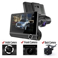 3-Way Record Car Camera Dashcam Front + Back + Interior Recorder Video Cam Night Vision