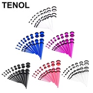 [TENOL] 18 Pieces Ear Gauges Stretching Kit  Taper 14G-00G Expanders Piercings Jewelry