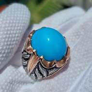 Cincin perak Turquoise / Pirus  Persia asli biru polos TRIBP001