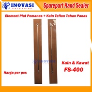 MESIN Heating Wire Plate Element + Teflon Cloth Spare Parts FS-400 Hand Sealer Machine