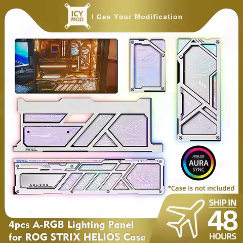 ROG Strix Helios GX601 RGB MOD 4Pcs Lighting Panel Kit Laser Engraved 5V3PIN Custom PC Case AURA SYN
