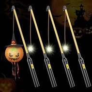 Pack of 4 Lantern Sticks LED 50 cm Black Electronic Lantern Stick for St Martin Halloween Wands Part