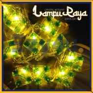 100LED Lampu Ketupat Raya Adjustable Mode Lip Lap Led Kelip Crystal String Light Lip Lap Decoration 