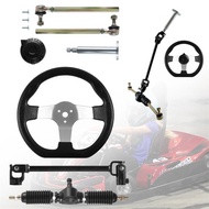 hanzhenhai123   Go Kart Steering Wheel Steel Kit Gear Ra Pinion 320mm Adjustable Tie Rod Ra Shaft As