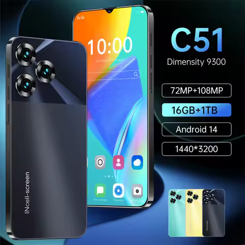 New 2026 HOT C51 Original Intelligent Standby Global Version 6800mAh Battery 5G Dual Card Dual