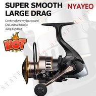 NYAYEO New Style Fishing Reel 200kg HE1000-7000 Metal High Speed 18 1BB 5.2 1 Wiring Reel 10kg Salt Water