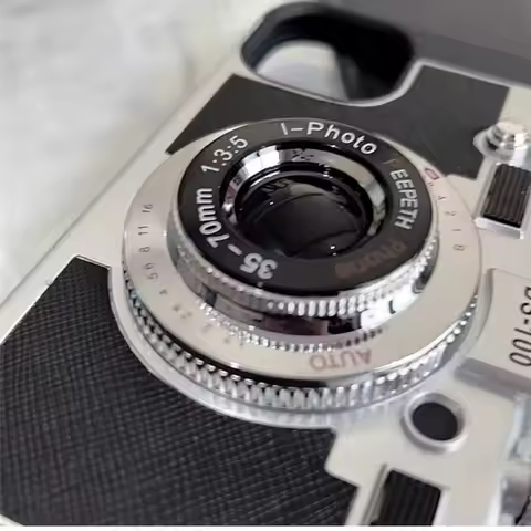 Emily in Paris 3D Vintage Camera Leather Case for IPhone Air 17 16 15 14 13 12 11 Pro Max Plus 17Pro