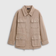 Gap | แจ็คเก็ตทำงานคอหลวม ทำจากฝ้าย