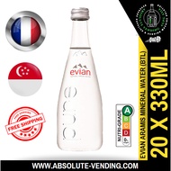 EVIAN ARAMIS  Mineral Water 330ML X 20 (GLASS) - FREE DELIVERY WITHIN 3 WORKING DAYS!