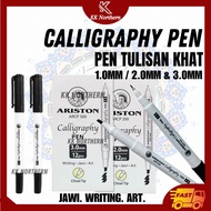 Ariston Calligraphy Pen Black Twin Head Jawi Lettering Pen Tulisan Khat Art Craft 1.0 / 2.0 / 3.0