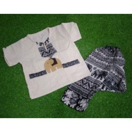 Children's Hill Tribe Clothing Elephant Hmong Pants Native 1-7 Years Old Doi Shirt + Slow