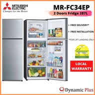 Mitsubishi MR-FC34ET 2 Door Top Freezer Fridge 287L