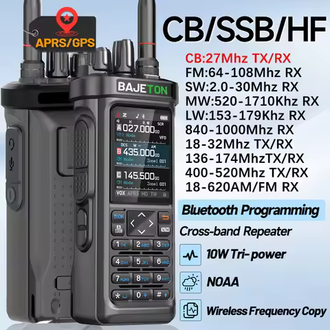BAJETON BJ-9000 APRS GPS Walkie Talkies Bluetooth Programming 10W CB 27Mhz Transceiver Receive Short