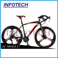 INFOTECH Racing Bicycle Road Bike 26" with 27 Speed (THREE Blade Wheels) Basikal Mountain