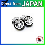 TOP LINE Pre-Mounted Drift Tires with T7 Wheels, Offset 1, White, Set for 1 Car HD-031WH