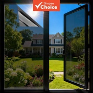 Black Silver,One Way Vision,Static Cling Window Film UV Heat Blocking Reflective Tint For Home Use 1