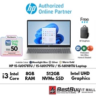 HP Laptop 15-fd0178TU (Gold) / 15-fd0179TU (Blue) / 15-fd0181TU (Silver) 15.6'' FHD (Intel® Core™ i3-N305, 512GB SSD, 8GB, Intel UHD Graphics, W11H)