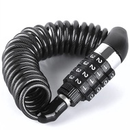 4 Digit Password Bike Lock Combination Steel Cable Lock 1.5M Anti-Theft Code Lock with Key for Bicyc