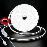 1pc 5V USB LED Neon Light Strip, White With Button Switch, 9.8-Foot Neon LED Strip Light, Indoor Bed