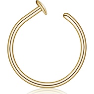 LUCKYJEWUS Small Thin Gold Nose Ring Hoop for Women, 14k Gold Filled or 925 Sterling Silver - 20G/22