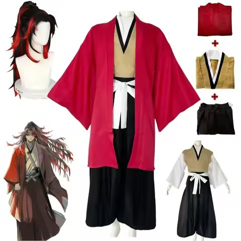 Halloween Anime Tsugikuni Yoriichi Cosplay Costume Wig Halloween Party Kimono Halloween