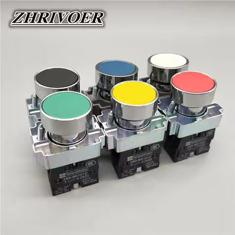 Momentary Push Button Switch 22mm 10A 240V~3A Circular Small Size Flat Round Panel NC/NO XB2-BA31 XB